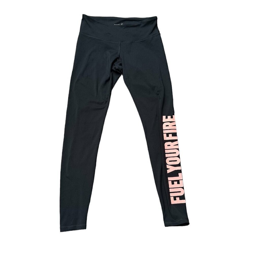 Old Navy Leggings Black Fuel Your Fire Workout Pants Ankle Length Medium